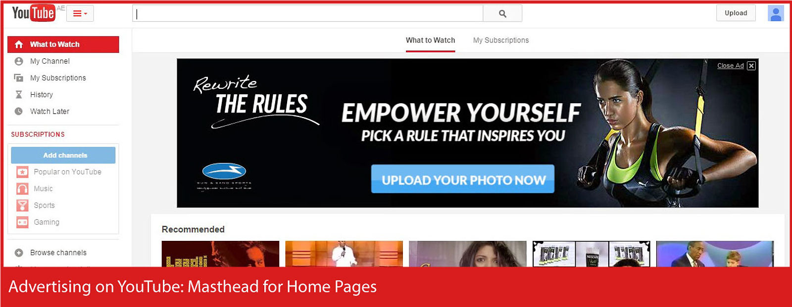 masthead reklaam youtube reklaamid